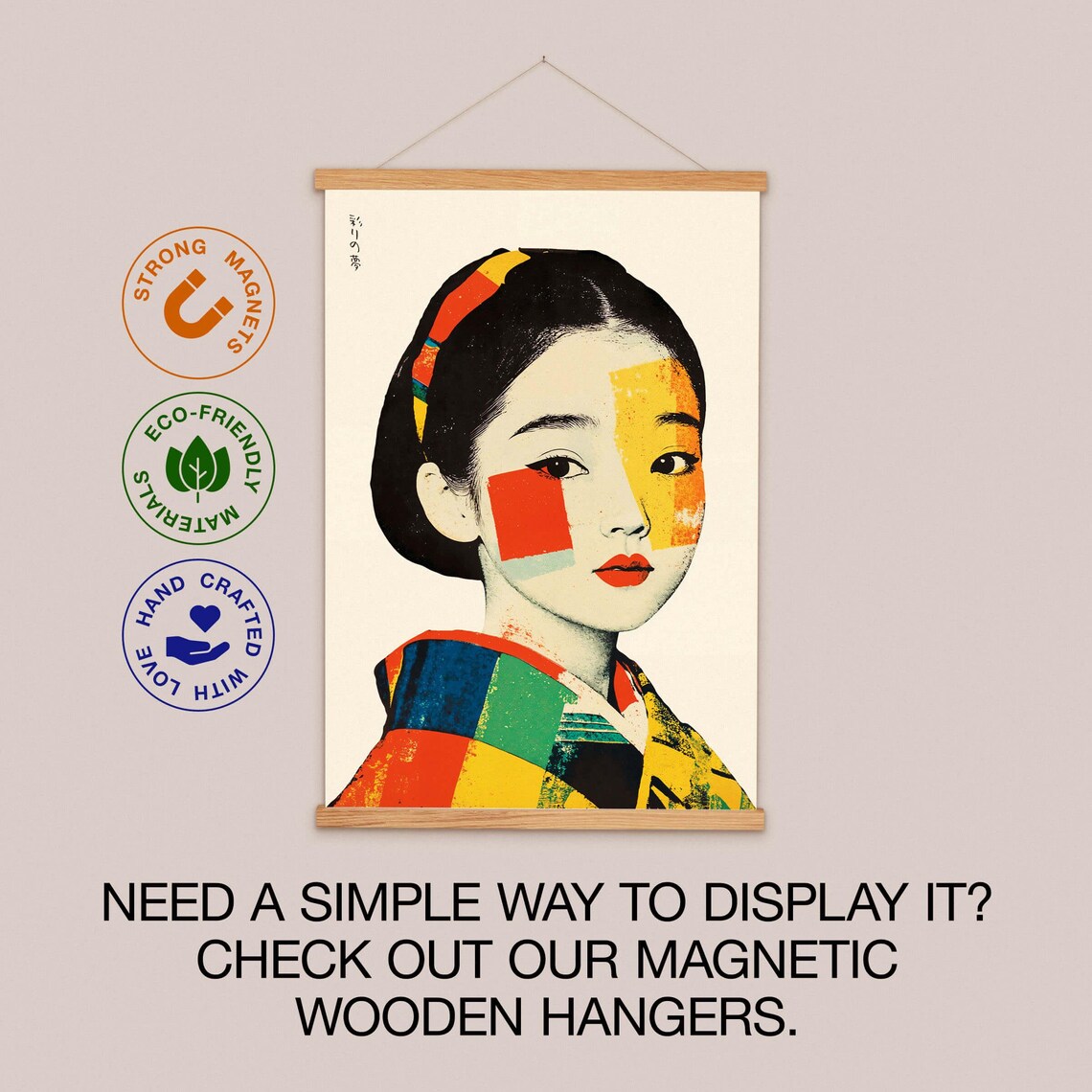 Japandi Geisha Portrait Art Print, Warm Palette - Image 2