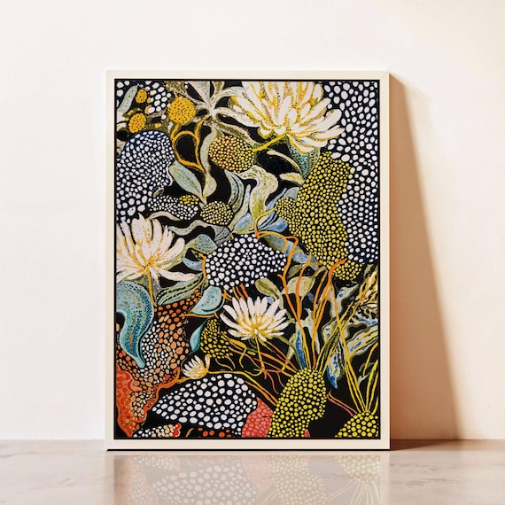Yayoi Kusama-Inspired Botanical Polka Art Print