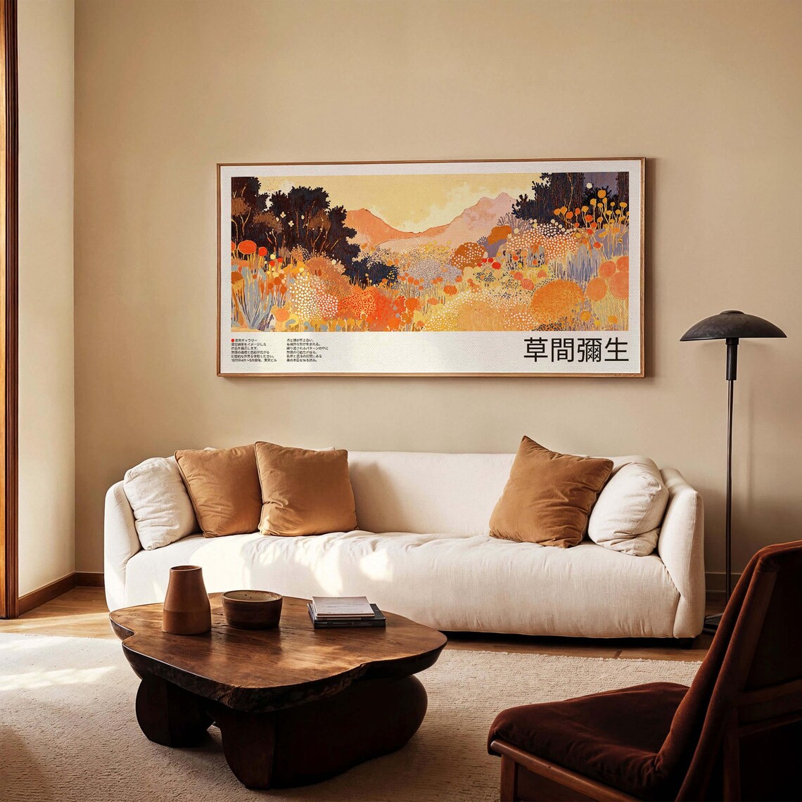 Kusama Floral Landscape, Japandi Polka Dot Art Print - Image 3