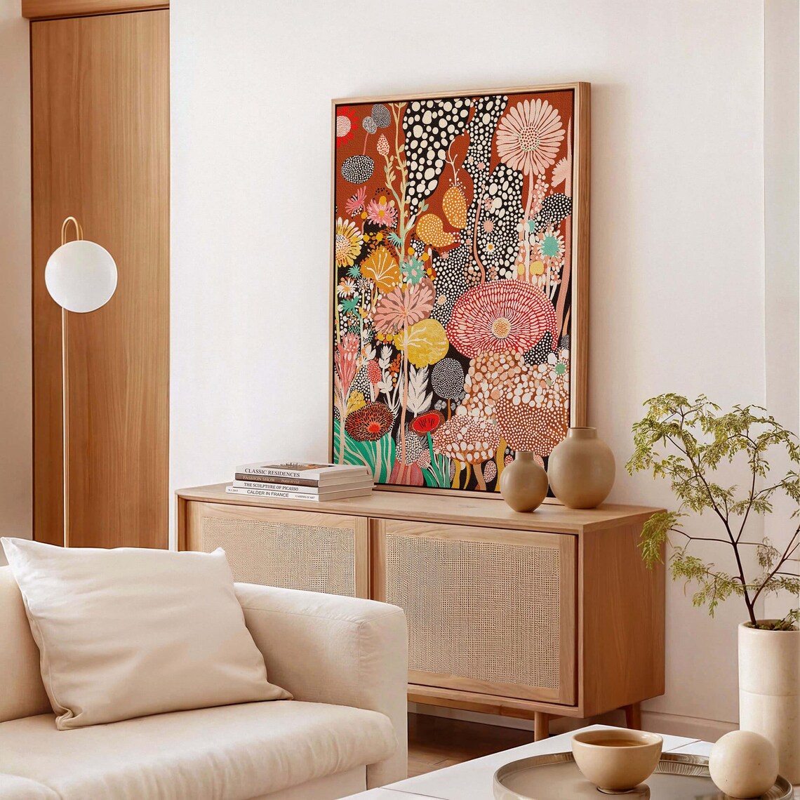 Yayoi Kusama-Inspired Mid Century Polka Floral Poster - Image 3