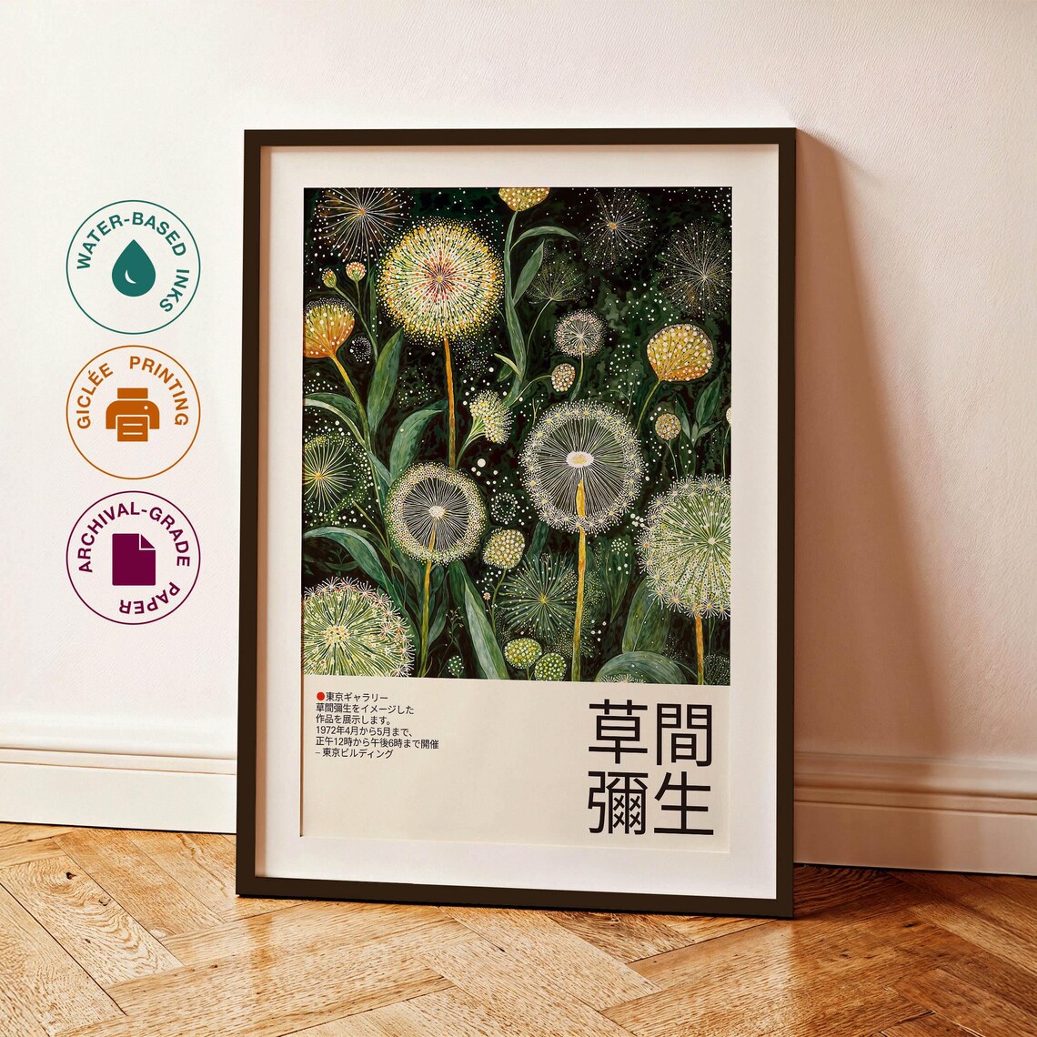 Yayoi Kusama Dandelions Art Print, Polka Dot Decor - Image 3