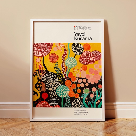Yayoi Kusama Sunny Yellow Dot Flower Exhibition Modern Poster