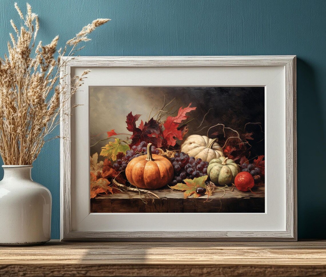 Autumn Still Life Art Print, Rustic Fall Harvest Decor - Image 3