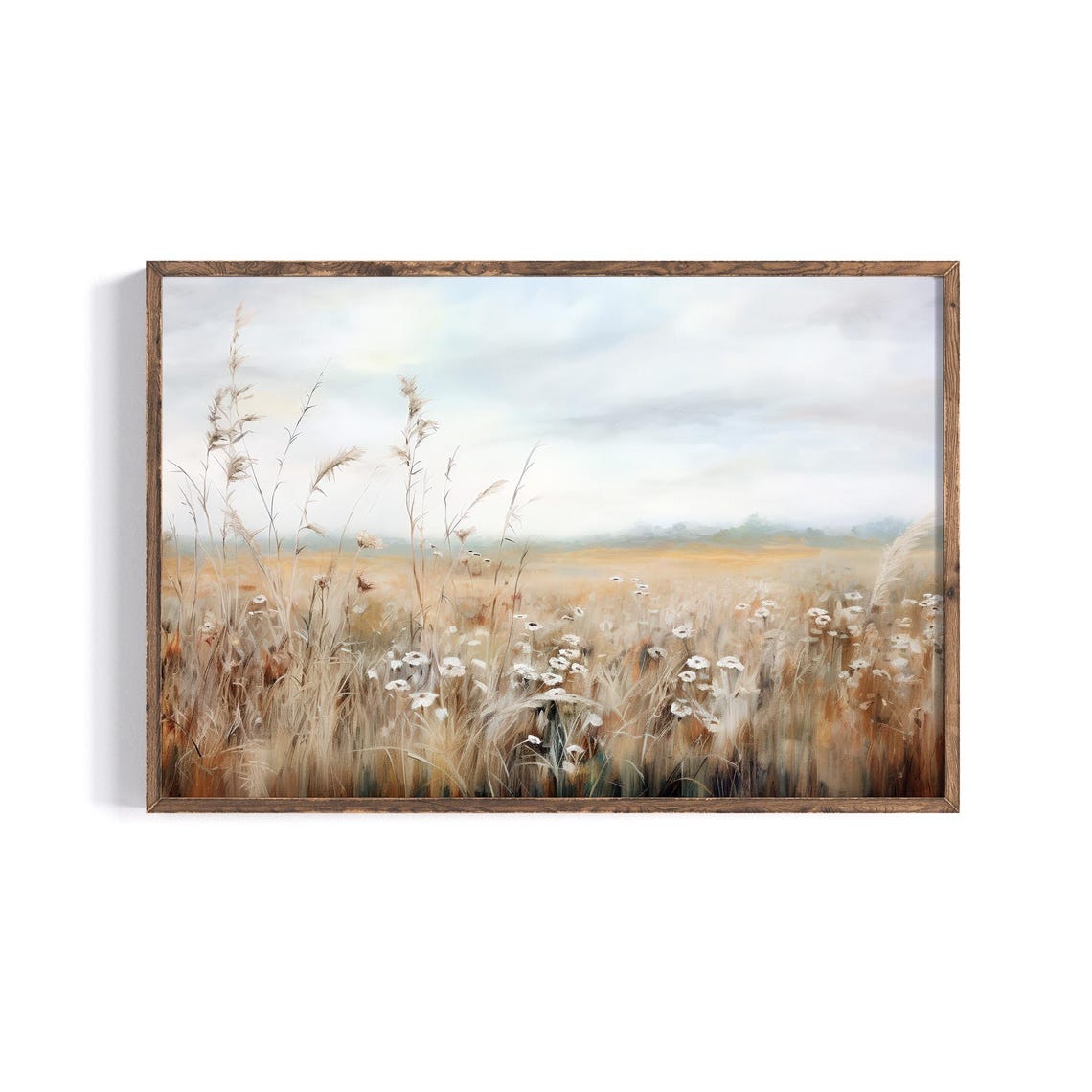 Summer Wildflower Meadow Golden Grasses Soft Floral Landscape Poster - Image 4