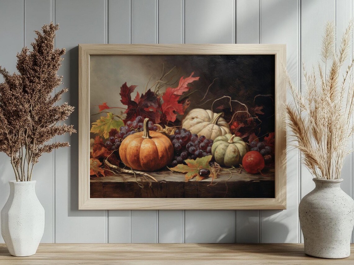 Autumn Still Life Art Print, Rustic Fall Harvest Decor - Image 2