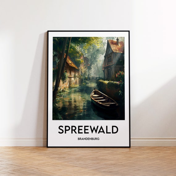 Spreewald Vintage Travel Poster, Brandenburg Germany