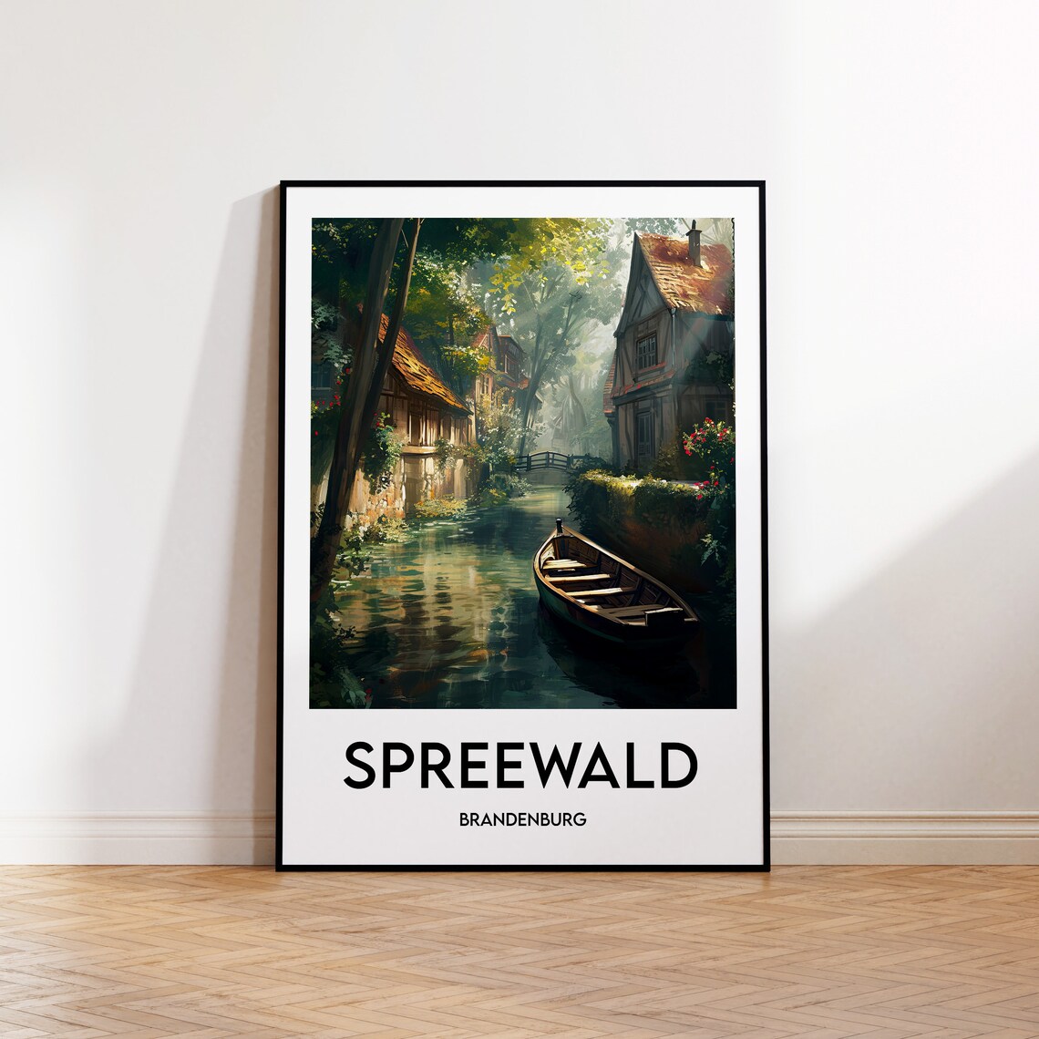 Spreewald Vintage Travel Poster, Brandenburg Germany
