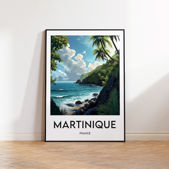 Martinique Vintage Travel Poster, France Art Print