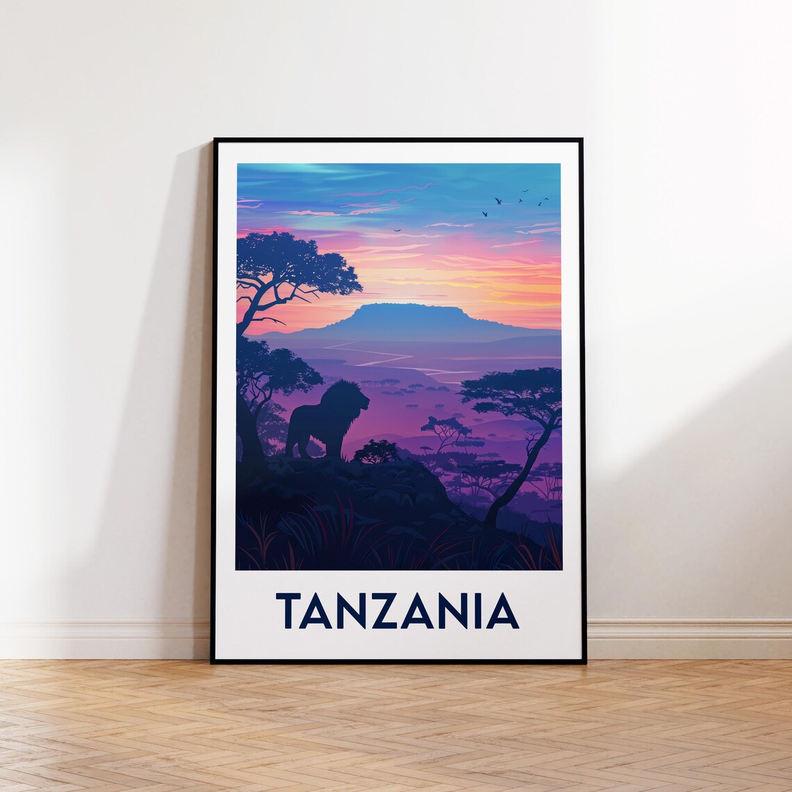 Tanzania Vintage Travel Poster, Mount Kilimanjaro