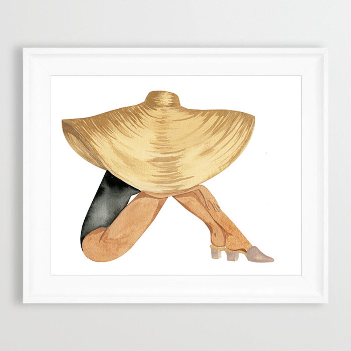 Sabina Fenn Tropical Beach Lady Watercolor Art Print - Image 2