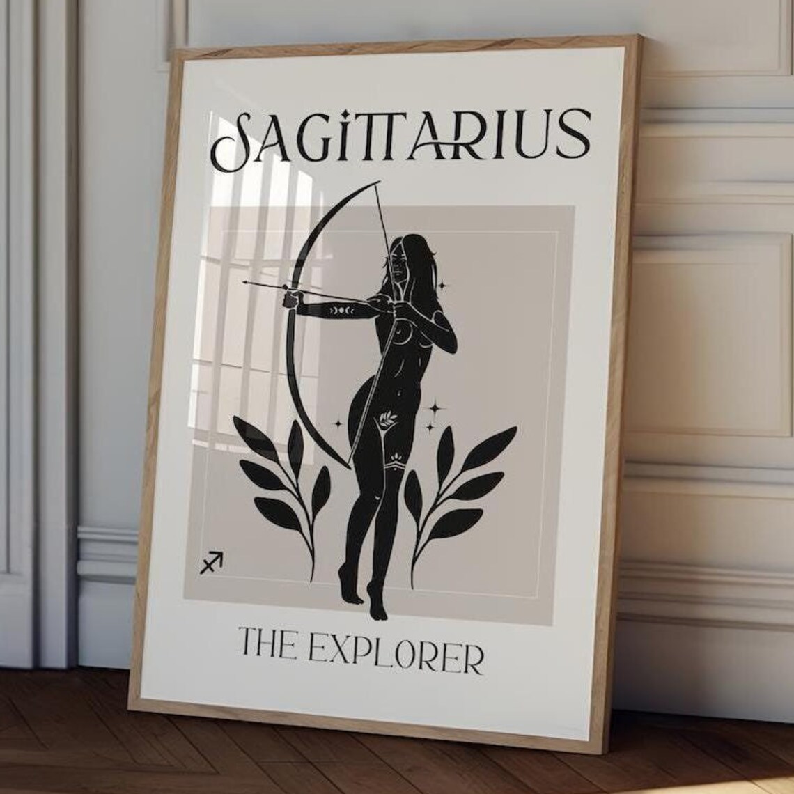 Sagittarius Zodiac Goddess Art Print, Celestial Poster