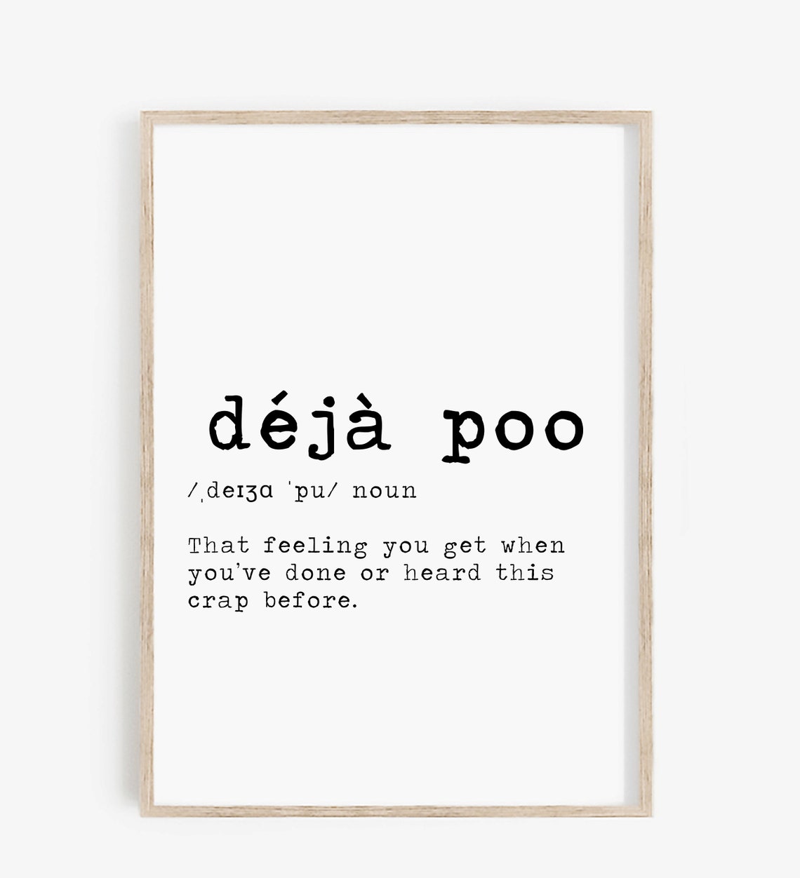 Deja Poo Funny Definition Print Dictionary Style Bathroom Humor Sign - Image 4