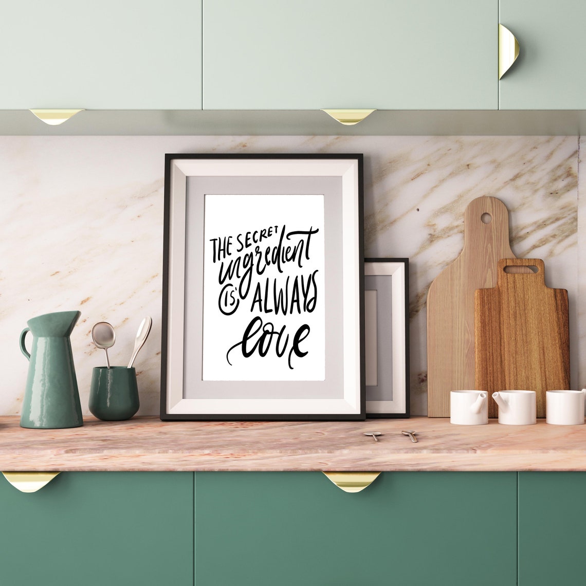 The Secret Ingredient Is Always Love Kitchen Quote Decor Poster - Image 3