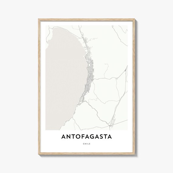 Antofagasta Chile Minimalist Coastal City Map Line Art Poster