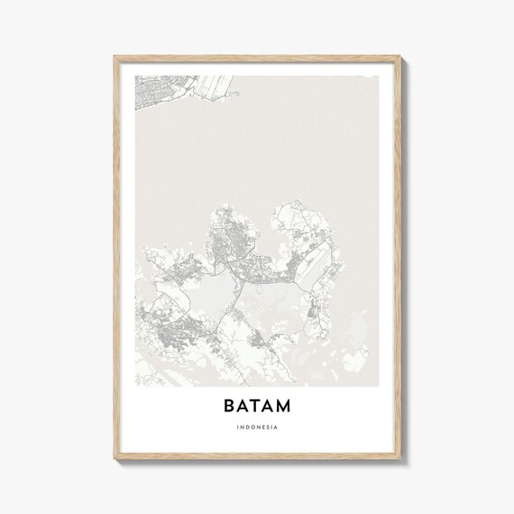 Batam Indonesia Minimalist City Map Poster Gift Home Office Decor