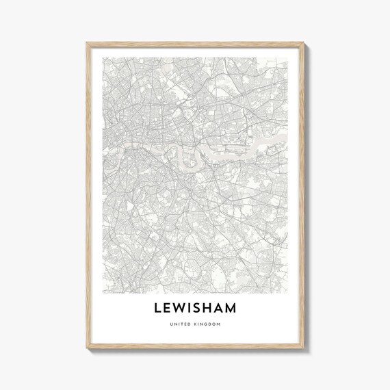 Minimalist Lewisham London UK City Map Street Line Art Poster