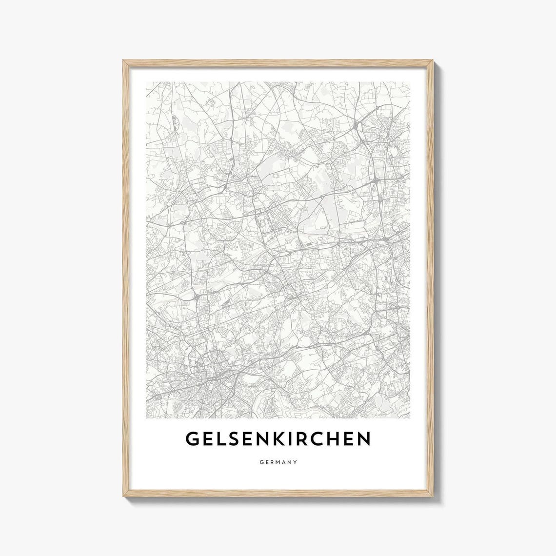 Gelsenkirchen Germany Minimalist Line Style City Map Art Poster