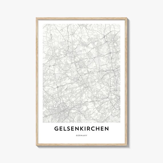 Gelsenkirchen Germany Minimalist Line Style City Map Art Poster
