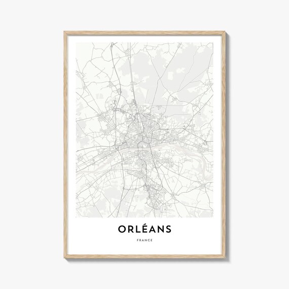 Orleans France Elegant Minimalist City Street Map Travel Poster