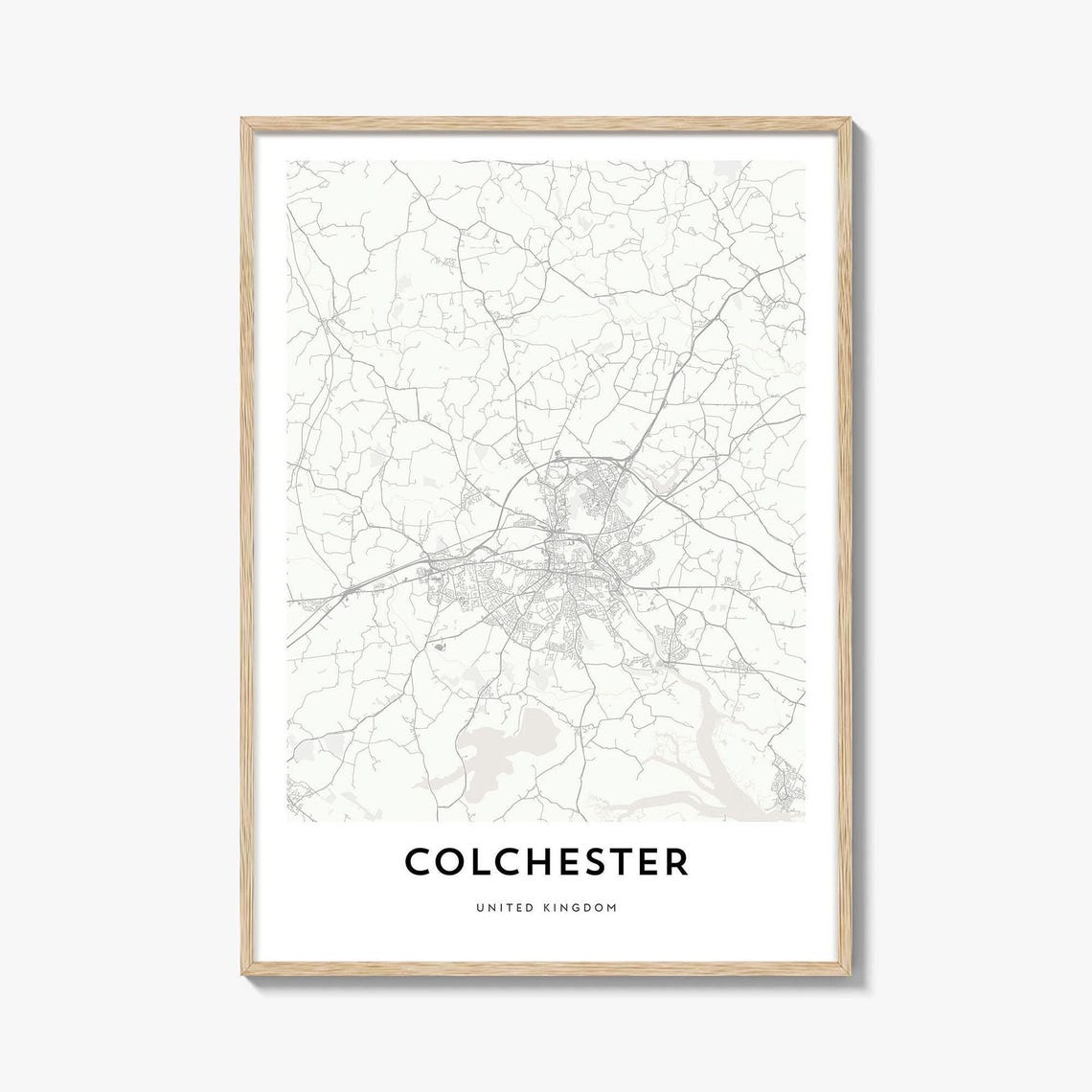 Colchester United Kingdom Minimalist City Street Map Poster Artwork