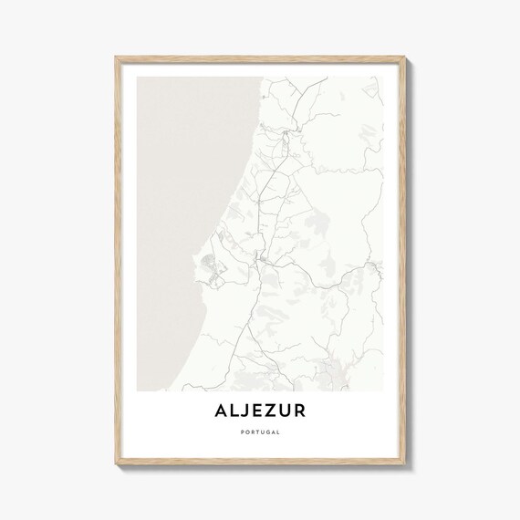 Aljezur Portugal Minimalist Modern City Map Home Decor Poster