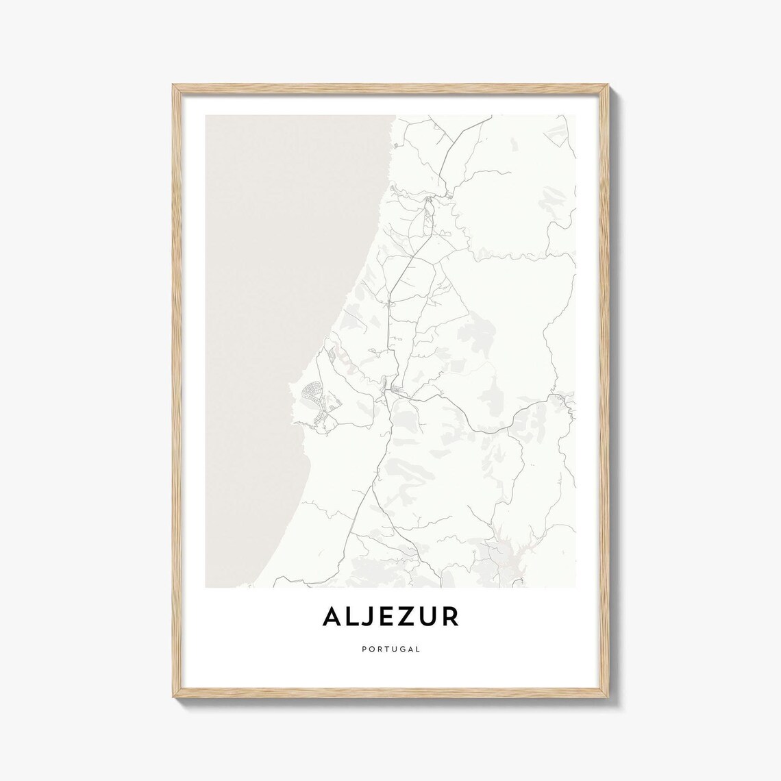 Aljezur Portugal Minimalist Modern City Map Home Decor Poster