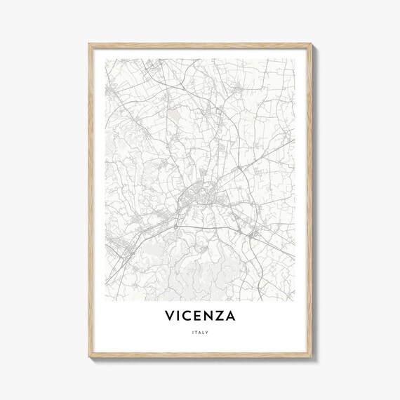 Vicenza Italy Minimalist City Map Street Art Print Gift Decor
