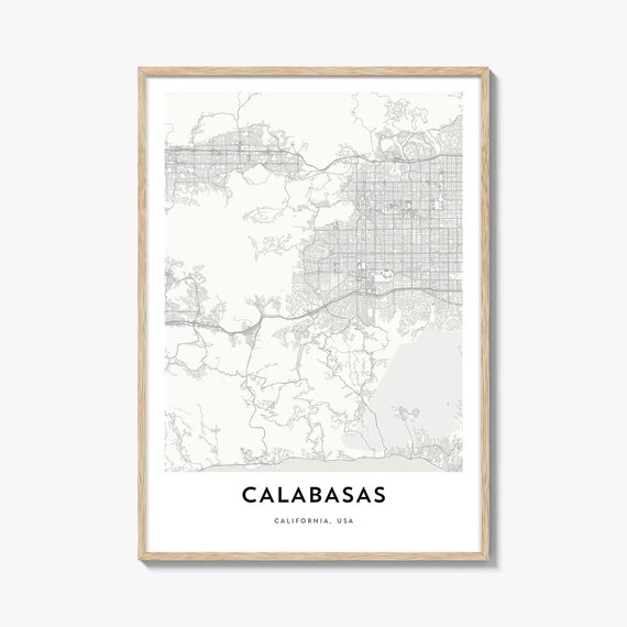 Calabasas California USA Minimalist City Street Map Wall Poster