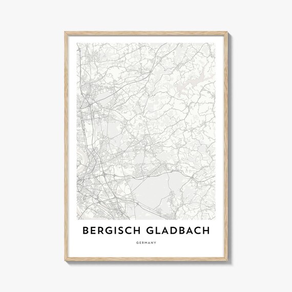Bergisch Gladbach Germany Minimalist City Map Street Art Poster