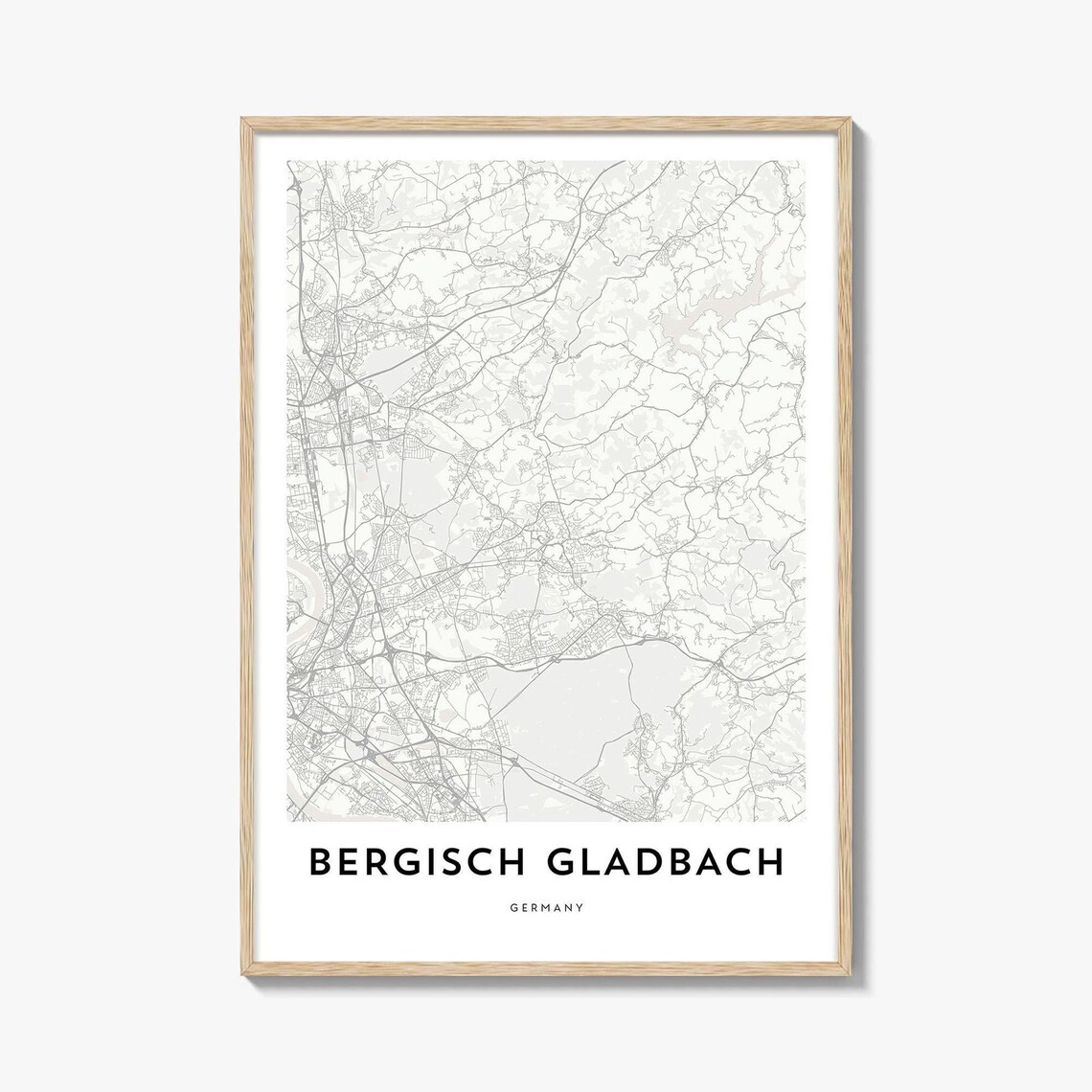 Bergisch Gladbach Germany Minimalist City Map Street Art Poster