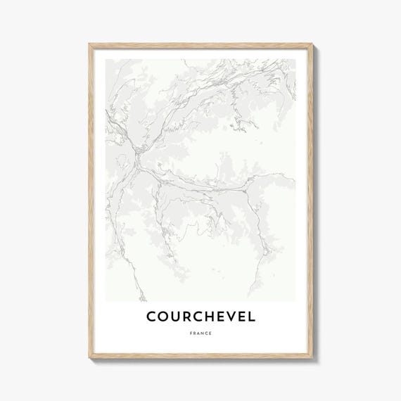 Map Of Courchevel Print Gift Poster City Artwork For Home Office France