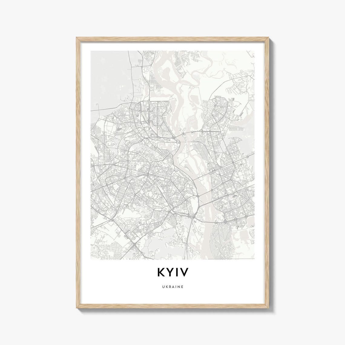 Kyiv Ukraine Minimalist Capital City Map Line Art Gift Poster