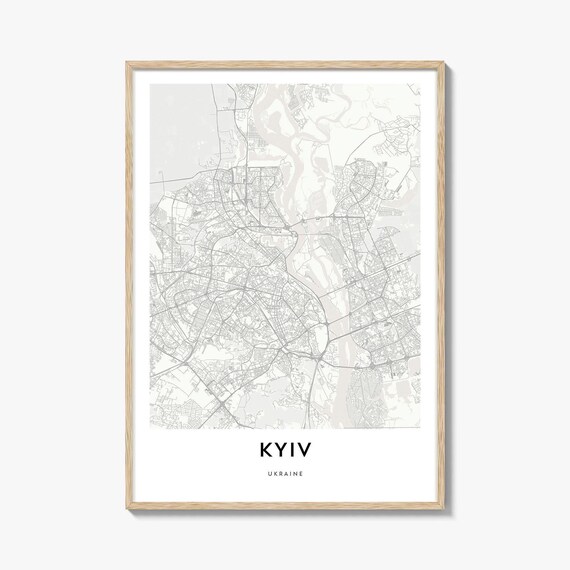 Kyiv Ukraine Minimalist Capital City Map Line Art Gift Poster