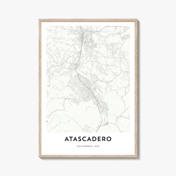Atascadero California USA Minimalist City Street Map Art Poster