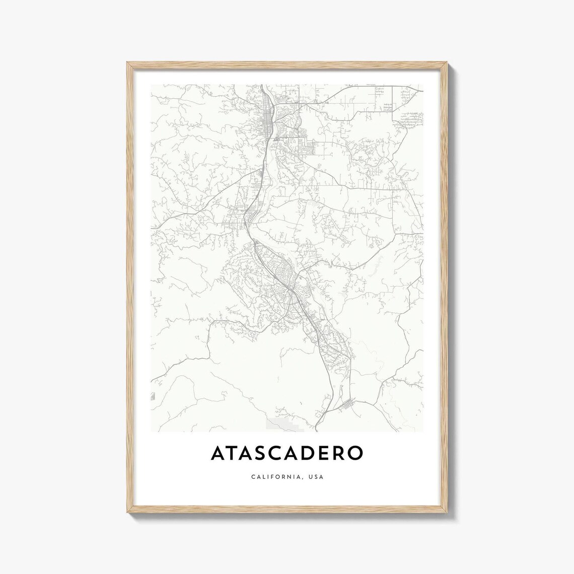 Atascadero California USA Minimalist City Street Map Art Poster