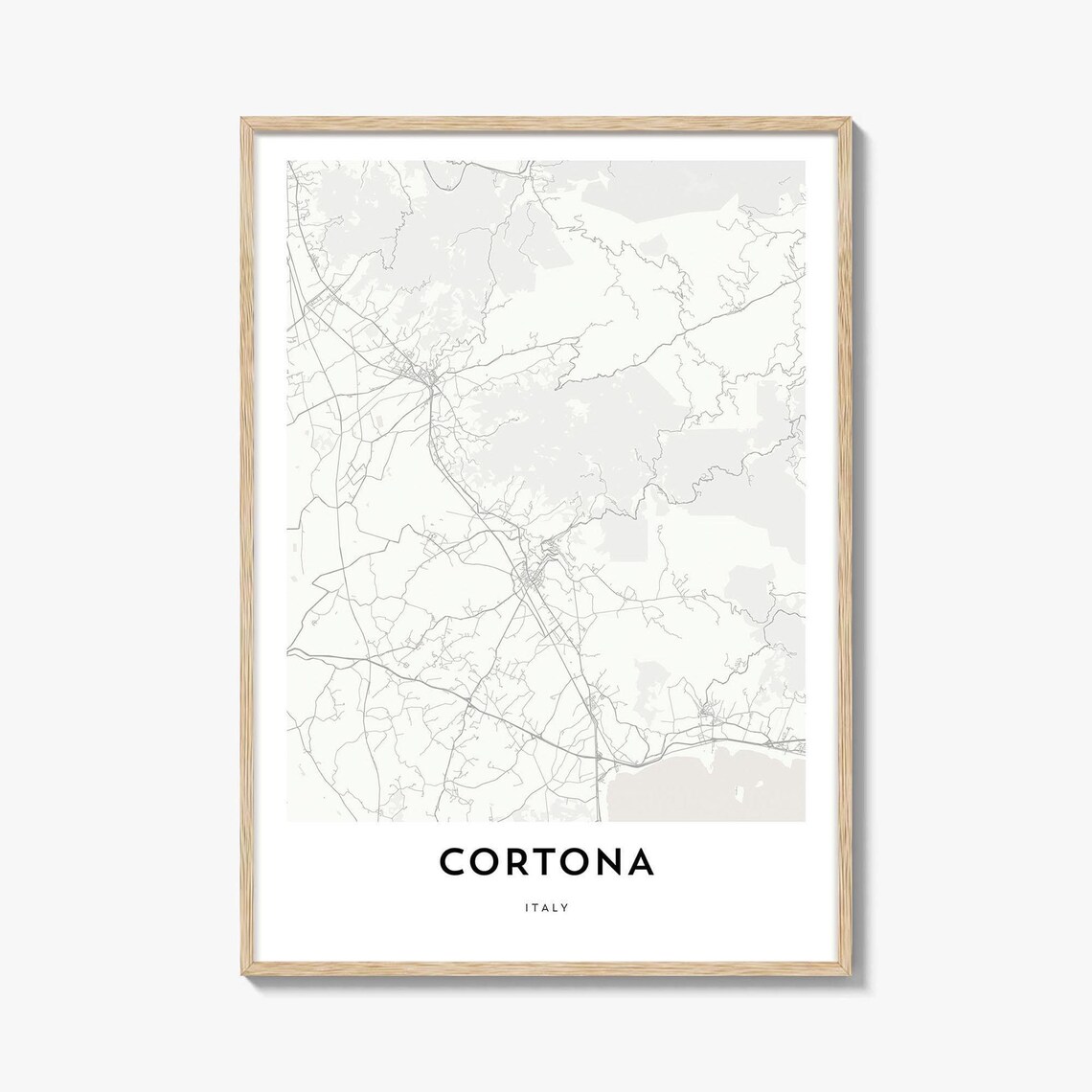 Map Of Cortona, Italy Home Office Artwork