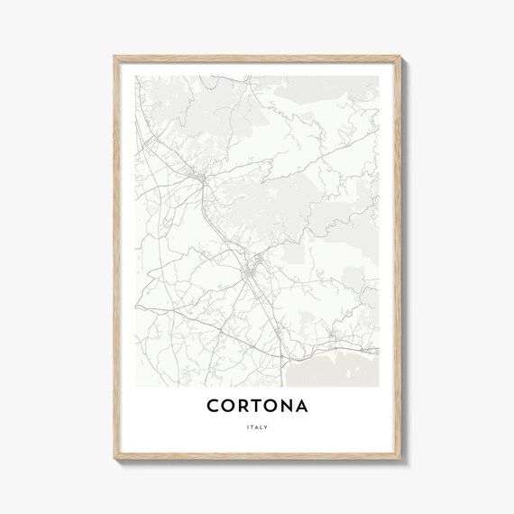 Map Of Cortona, Italy Home Office Artwork