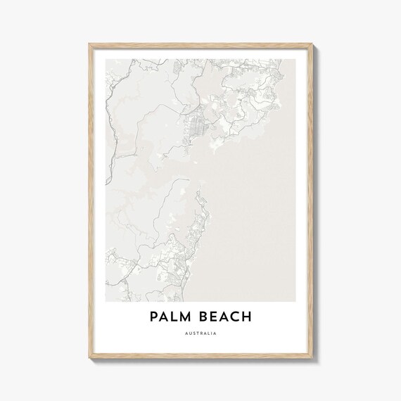 Palm Beach Australia Minimalist Coastal City Street Map Poster