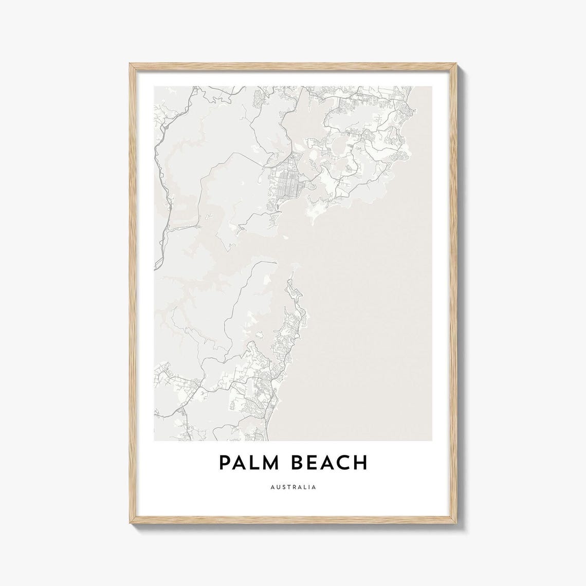 Palm Beach Australia Minimalist Coastal City Street Map Poster