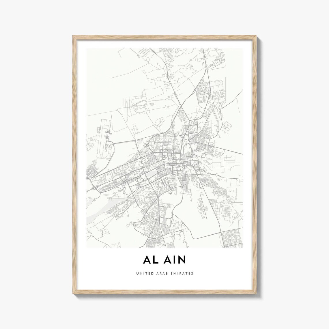 Al Ain United Arab Emirates Minimal City Map Line Art Wall Poster