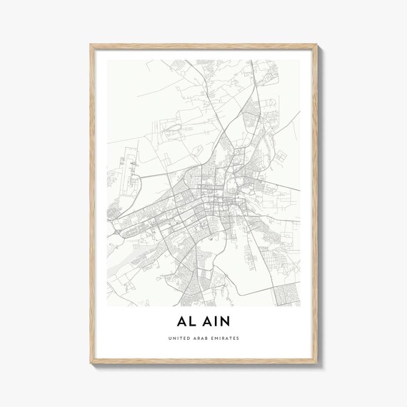 Al Ain United Arab Emirates Minimal City Map Line Art Wall Poster