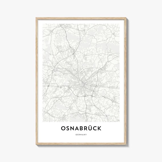 Osnabrueck Germany City Map Minimalist Black and White Art Poster