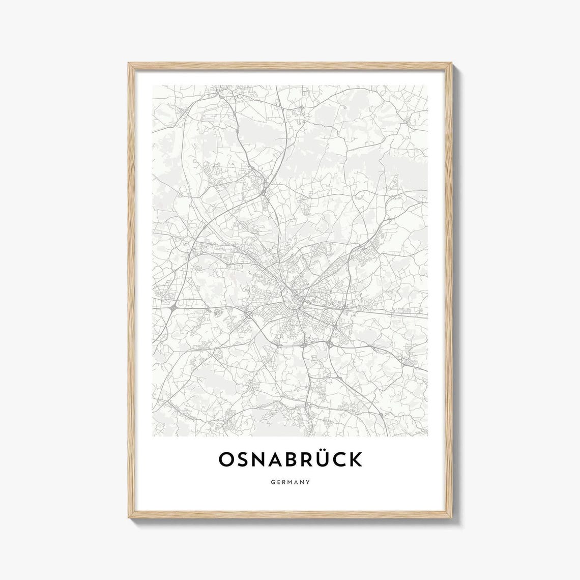 Osnabrueck Germany City Map Minimalist Black and White Art Poster