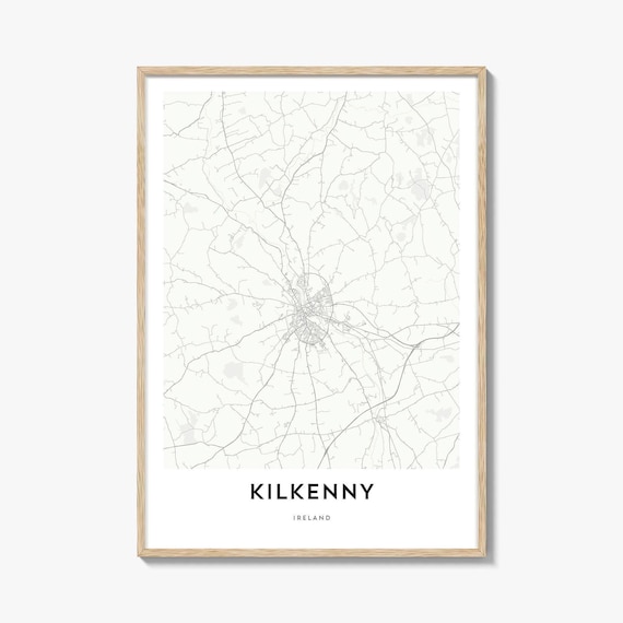 Kilkenny Ireland Minimalist City Street Map Emerald Isle Poster