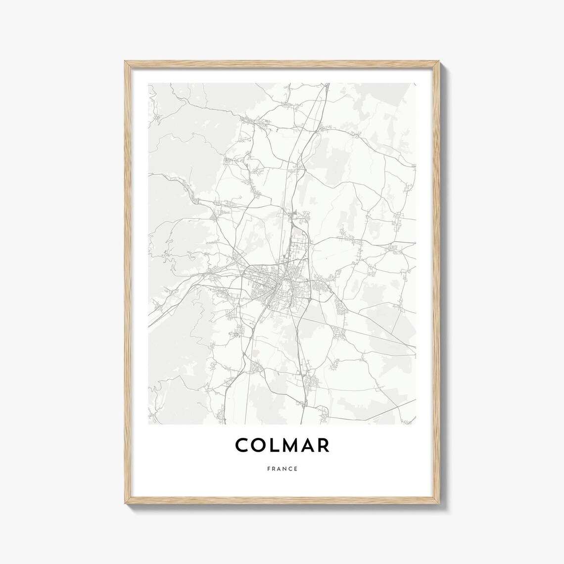 Colmar France Alsace Old Town City Minimalist Street Map Wall Art