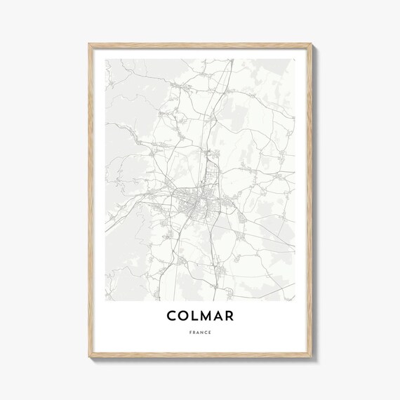 Colmar France Alsace Old Town City Minimalist Street Map Wall Art