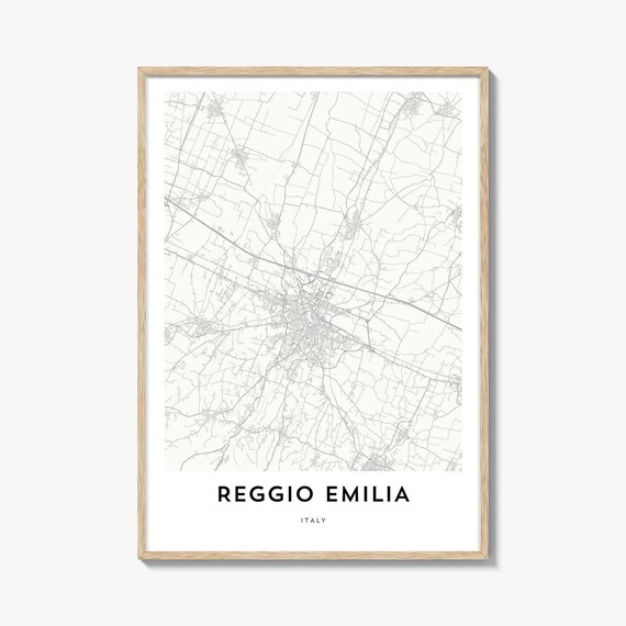 Reggio Emilia Italy Minimalist City Street Map Decor Wall Art