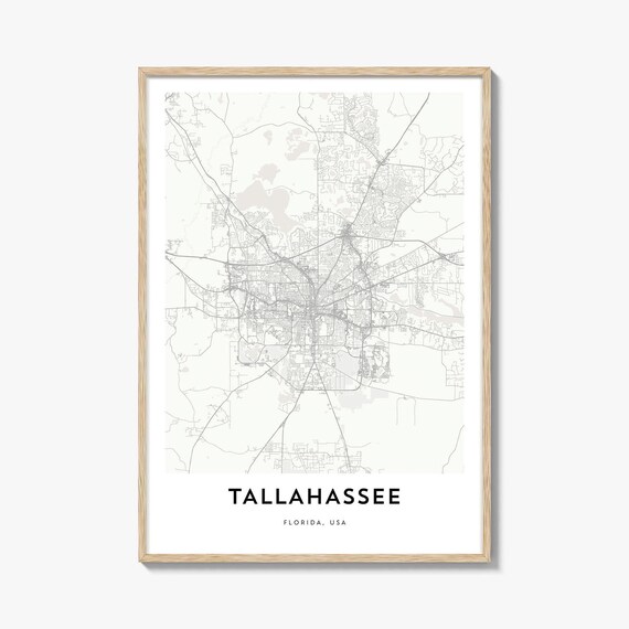 Tallahassee Florida USA Minimalist City Map Street Art Print