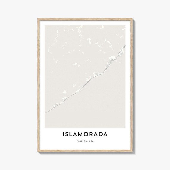 Islamorada Florida Minimalist Street Map Florida Keys Village Poster