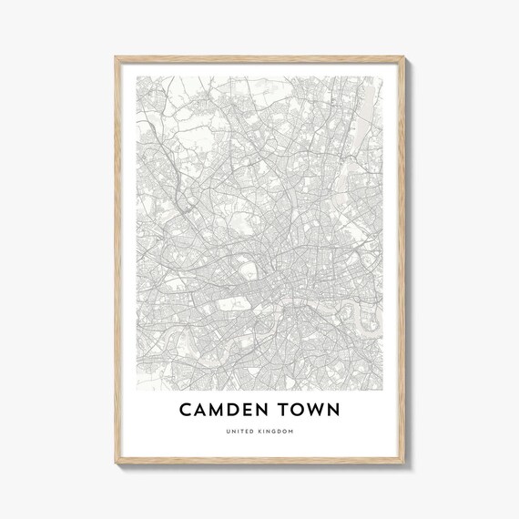 Camden Town United Kingdom Minimalist Street Map Poster Modern Style